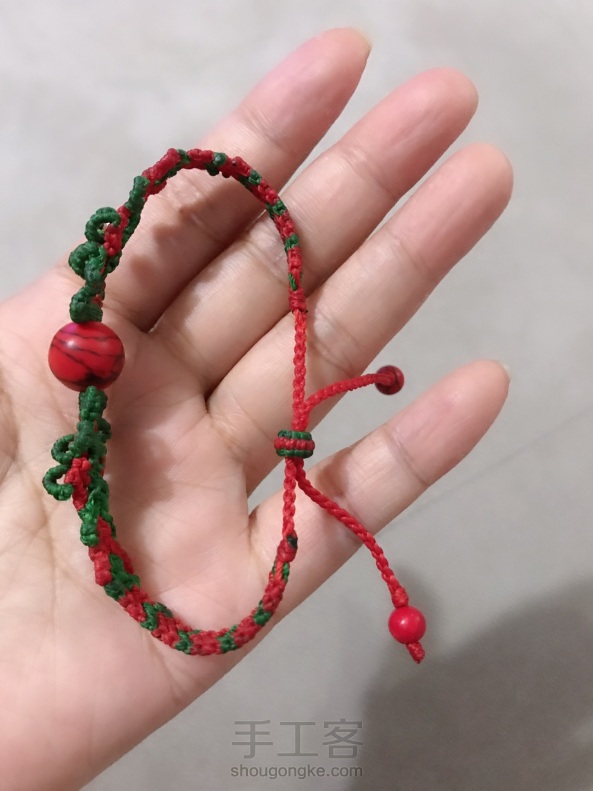 帮朋友消灭了一个单珠。我喜欢的款式、她喜欢的红绿配🥰🥰🥰谢谢老师的教程分享🌹🌹🌹 第2张