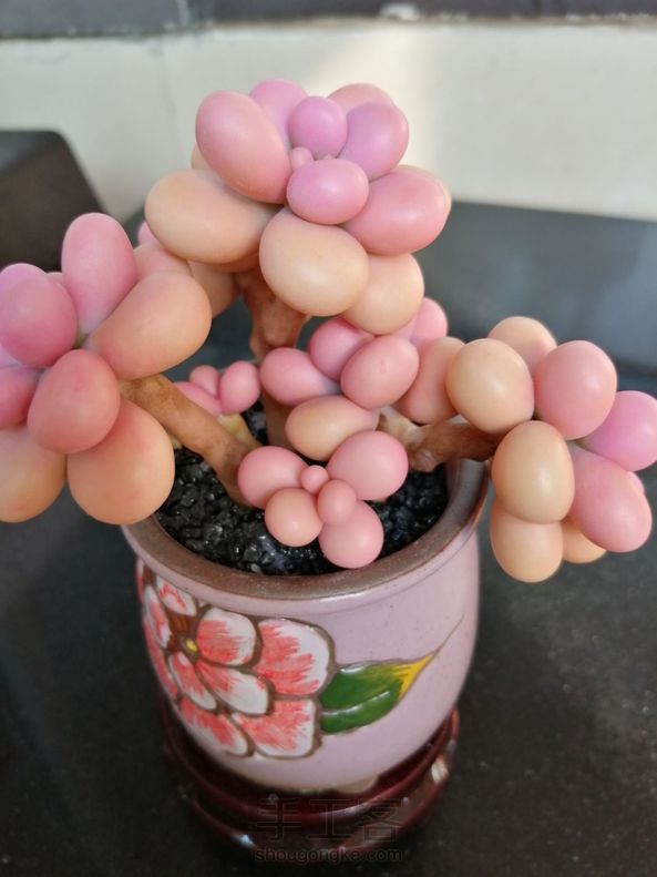 炎炎夏日细心呵护的多肉无法入眼，粘土可以捏出你喜欢的最佳状态！平安是福手工树脂多肉