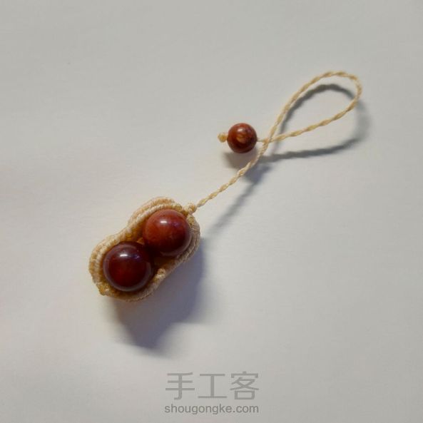 剥开花生
(0.5圆蜡，8mm珊瑚玉)
36×25cm，适合碎线头处理 第2张