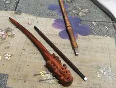 照葫芦画瓢，也做了一支木簪。