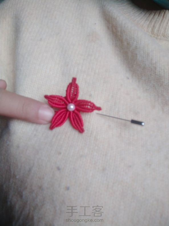 美美的花花，做胸针挺好看的，谢谢老师的教程 第1张