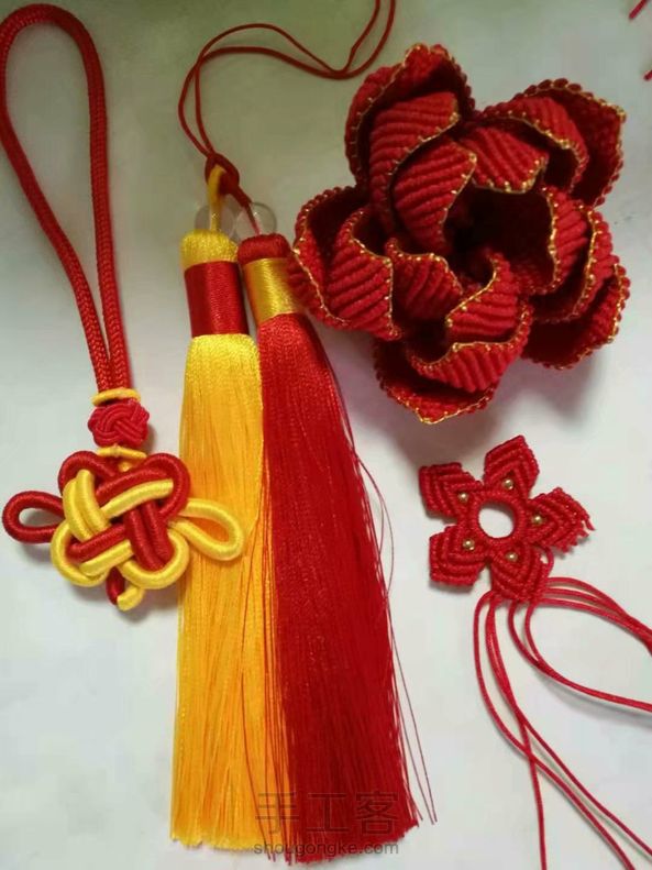 纯手工编绳莲花挂饰 第7张