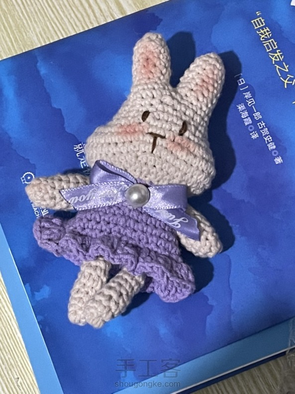 可爱的紫色钩针兔兔～