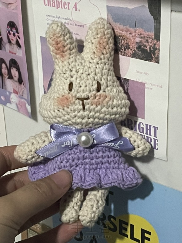 可爱的紫色钩针兔兔～ 第1张