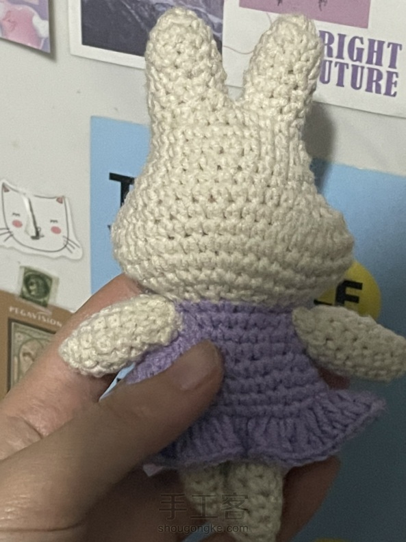 可爱的紫色钩针兔兔～ 第2张