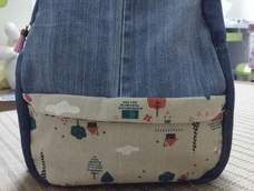 田园牛仔背包，拆了两条牛仔裤😘