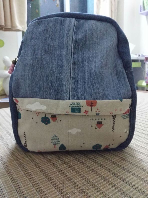 田园牛仔背包，拆了两条牛仔裤😘