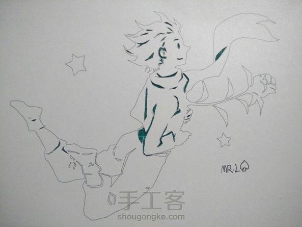 当纸雕和手绘结合在一起——暑假手作第一弹《小王子》教程已出 第1张