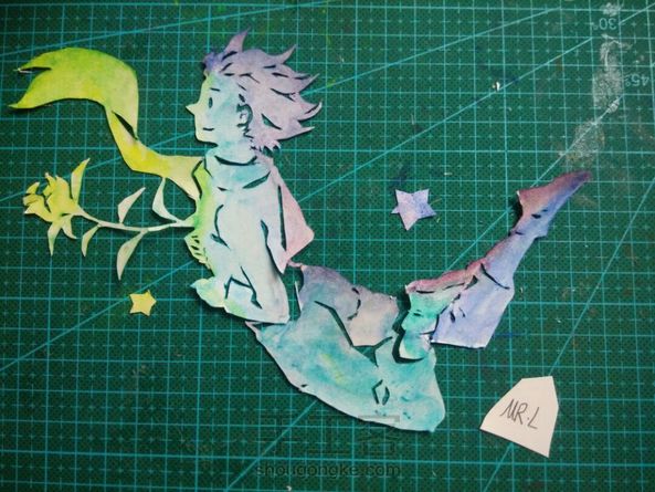 当纸雕和手绘结合在一起——暑假手作第一弹《小王子》教程已出 第4张