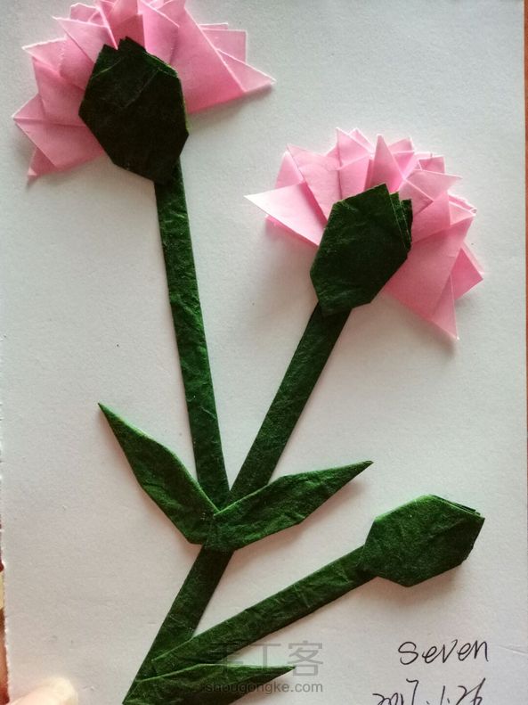 致母亲～～～折纸贴画真有意思，原作者真有才。