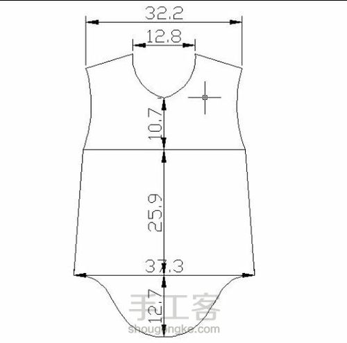 一岁宝宝服装裁剪图 第13步