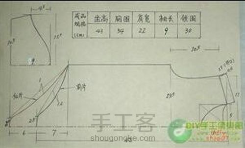 一岁宝宝服装裁剪图 第3步