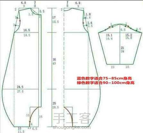 一岁宝宝服装裁剪图 第5步