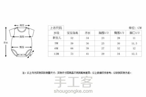 一岁宝宝夏季服装图纸 第4步