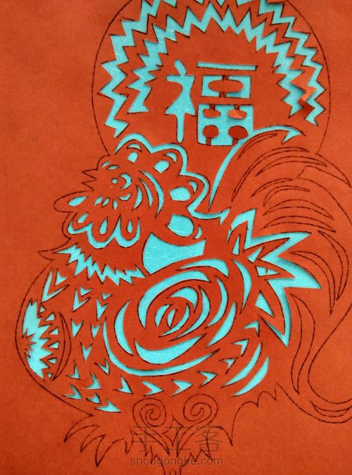两种福鸡剪法 第13步