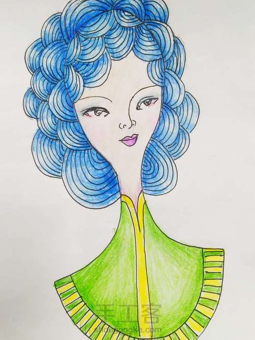 彩铅画发型 第12步