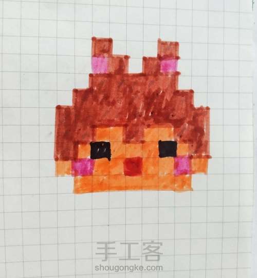 像素画，网格画__小孩 第10步