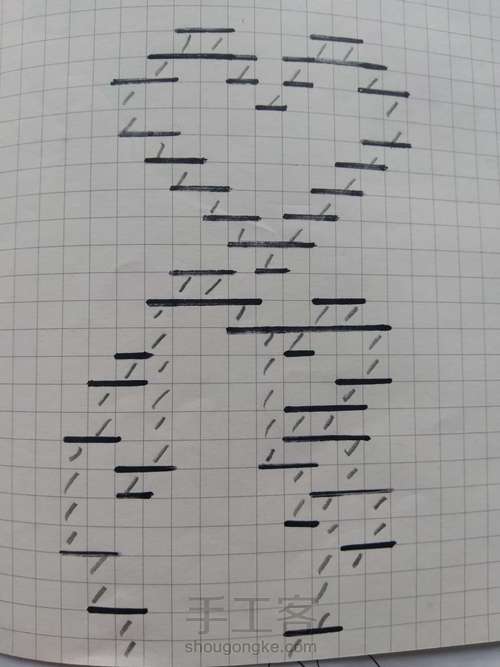 像素画，网格画__单手比心 第3步