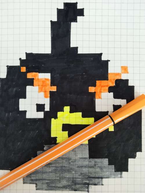 像素画__愤怒的小鸟 第5步