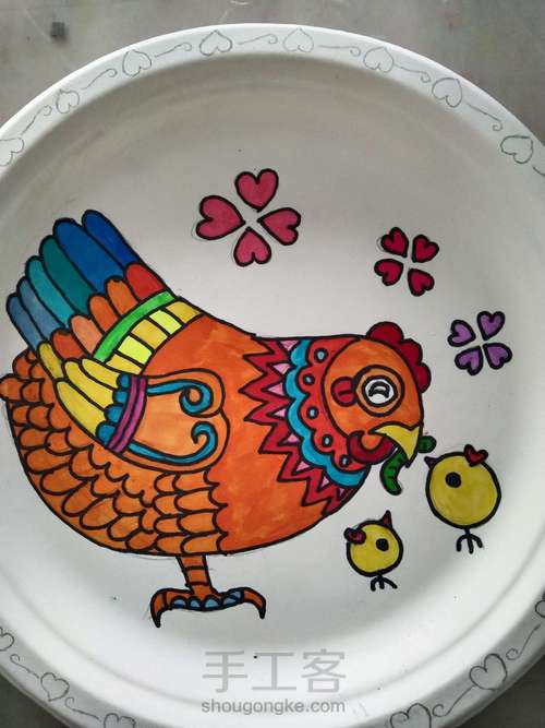 手绘挂盘__母爱 第5步