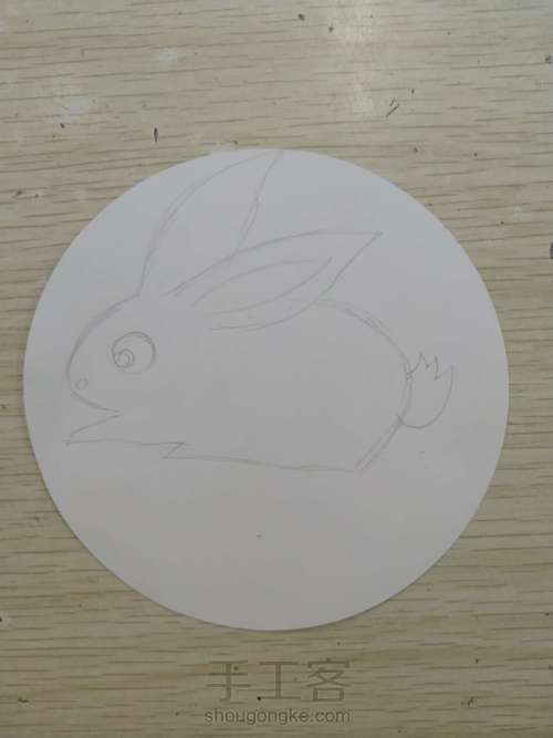十二生肖圆形装饰画一兔 第2步