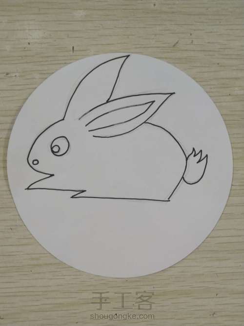 十二生肖圆形装饰画一兔 第3步