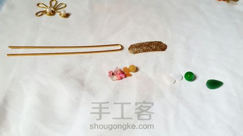 日常唯美简约发钗 第1步