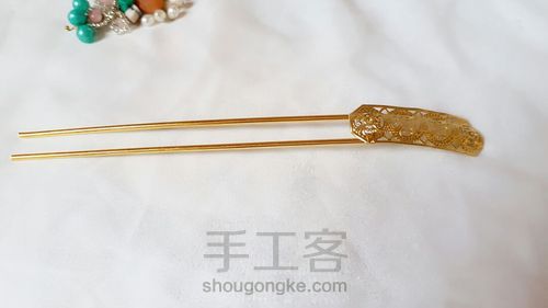 日常唯美简约发钗 第2步