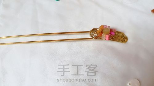 日常唯美简约发钗 第3步