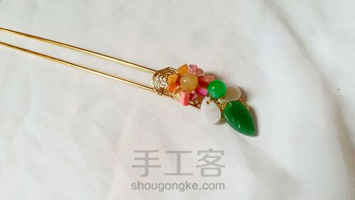 日常唯美简约发钗 第4步