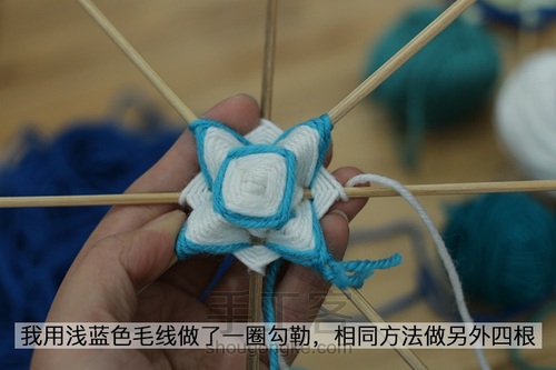 蒂哩哩原创曼陀罗编织--蓝莲花 第7步