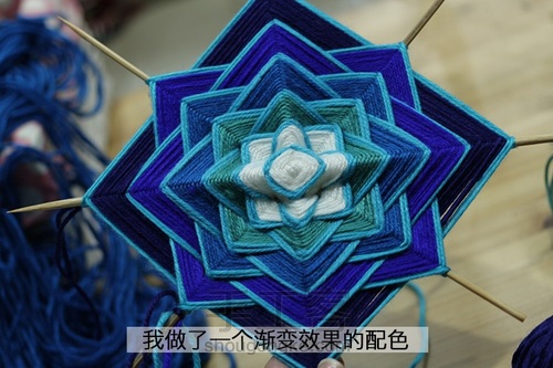 蒂哩哩原创曼陀罗编织--蓝莲花 第12步