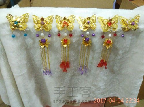 古风蝴蝶流苏发簪，汉服cos用 第17步