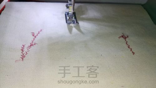超简易懒人缝纫机刺绣法-春之花园 第4步