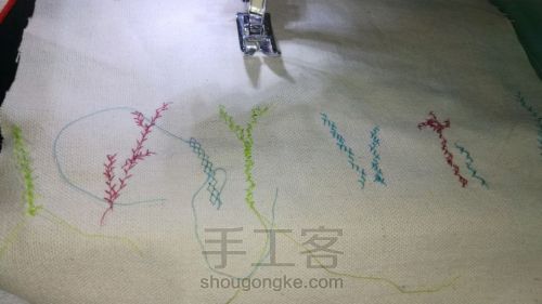 超简易懒人缝纫机刺绣法-春之花园 第5步
