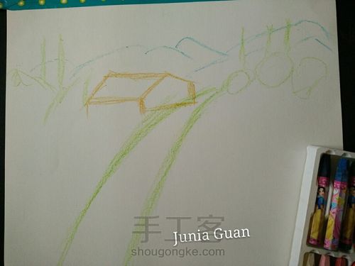 油画棒花海•﹏•厉害啦我的姐！原来油画棒还可以这么用，漂亮了 第2步