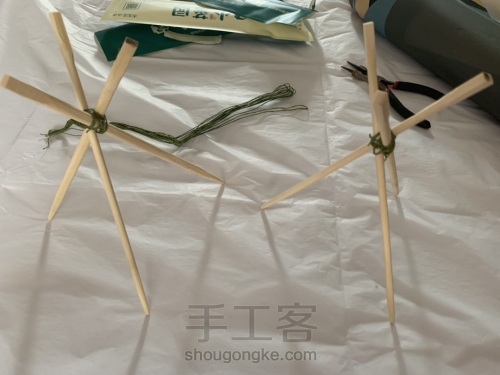 一次性筷子改造mini开业花篮摆件 第3步