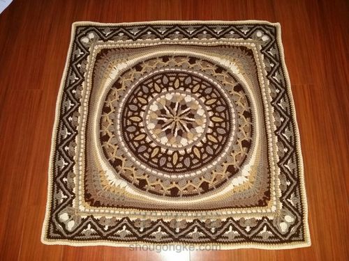 曼荼罗钩编毯(四) 第22步