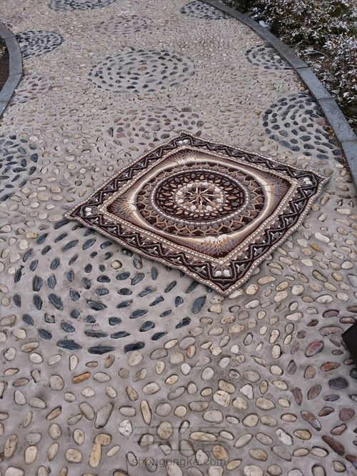 曼荼罗钩编毯(四) 第25步