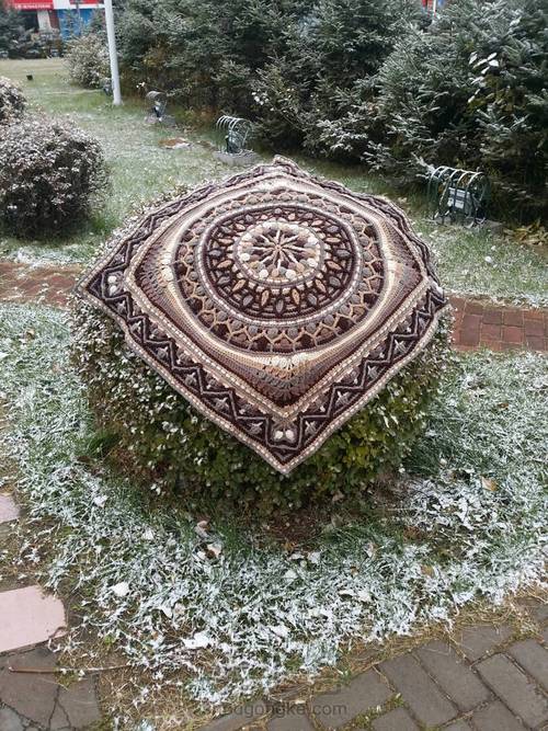 曼荼罗钩编毯(四) 第27步