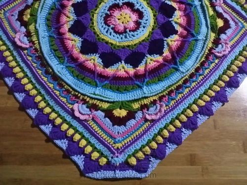 跟钩苏菲的世界毯子 第10步