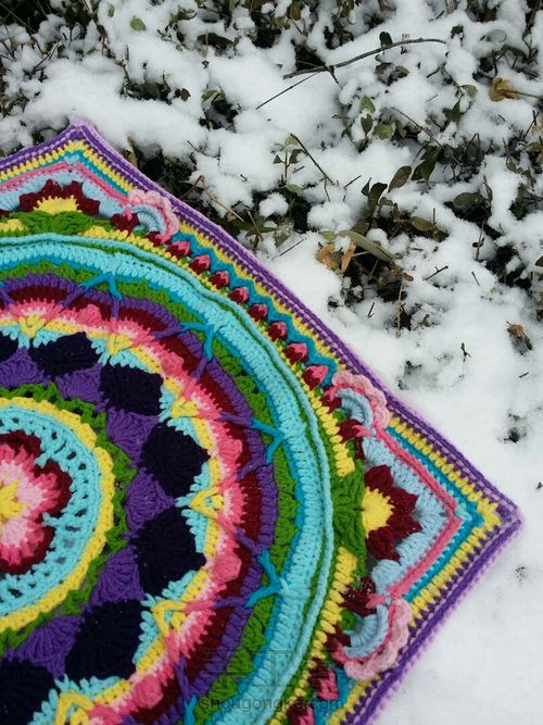 跟钩苏菲的世界毯子 第12步