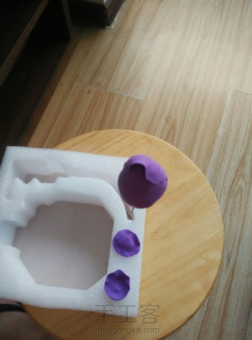优雅紫色黏土永生花盒 第19步