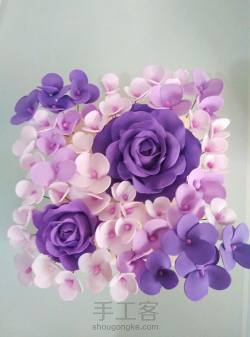 优雅紫色黏土永生花盒 第29步