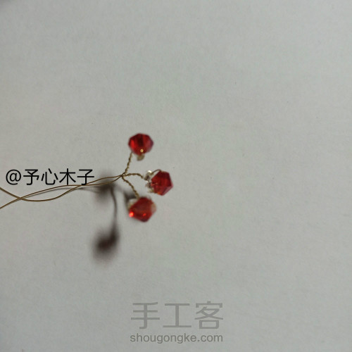 【星星原创】发钗白梅花簪子，银色小米珠花瓣红色花蕊，中国风~ 第14步