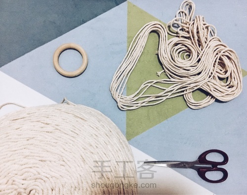 macrame植物挂篮 第1步