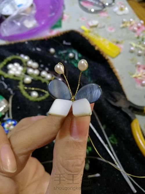 手工原创【蝶恋花】发夹 第2步