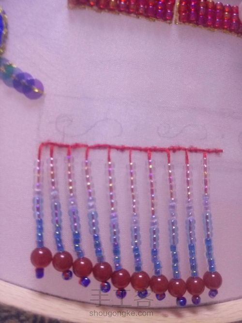 花嫁，珠绣团扇 第11步