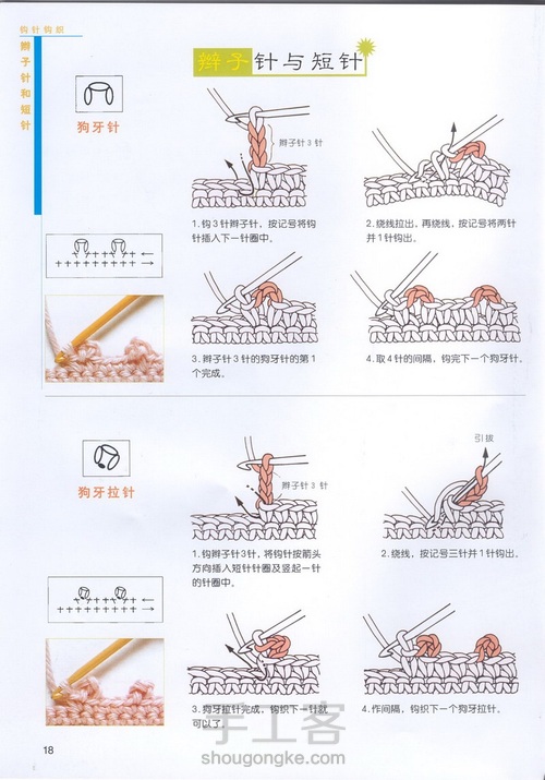 （转载）钩针基础之变换花样1 第3步