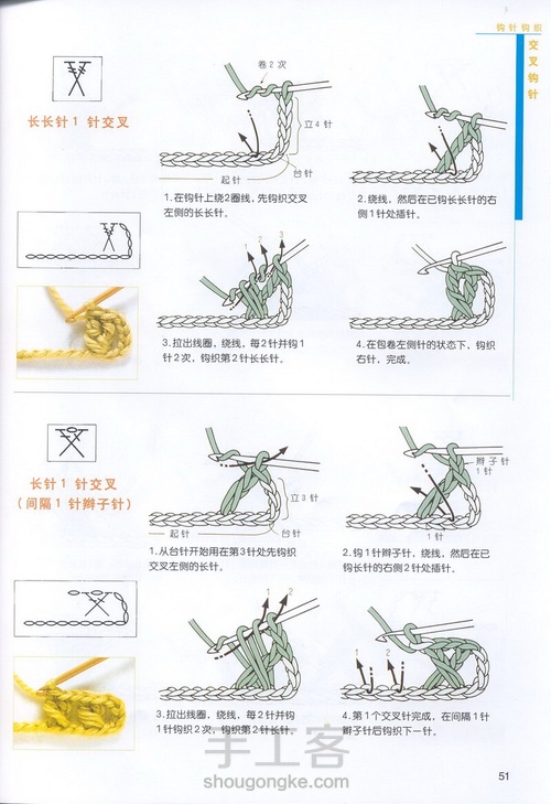 （转载）钩针基础之变换花样3 第4步